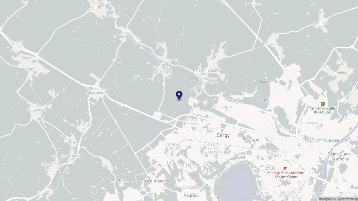 Aperçu cartographique de Puiseux-Pontoise, centré sur la commune