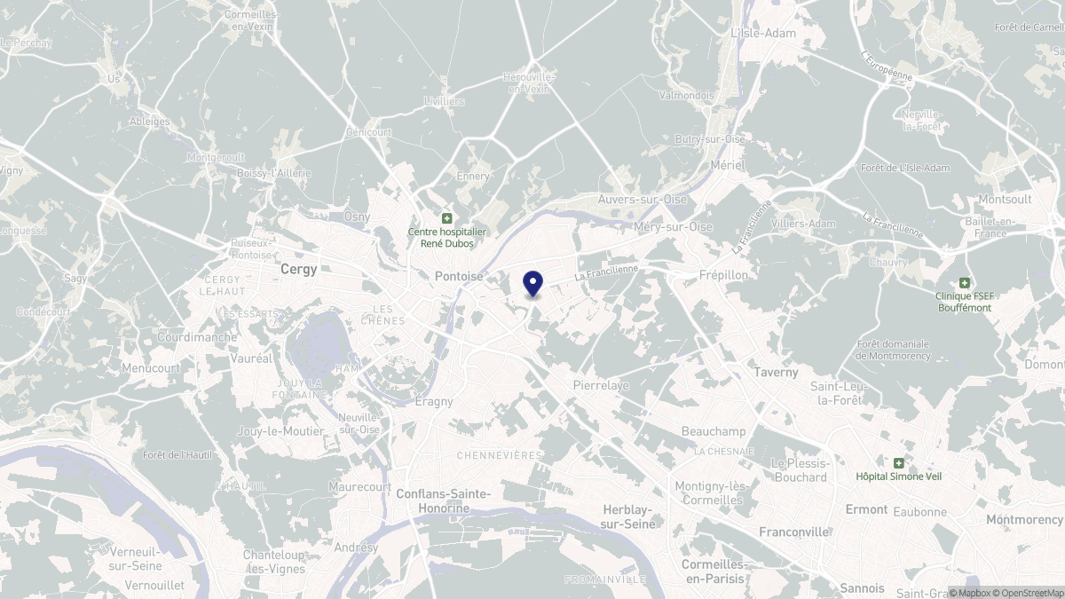 Aperçu cartographique de Saint-Ouen-l'Aumône, centré sur la commune