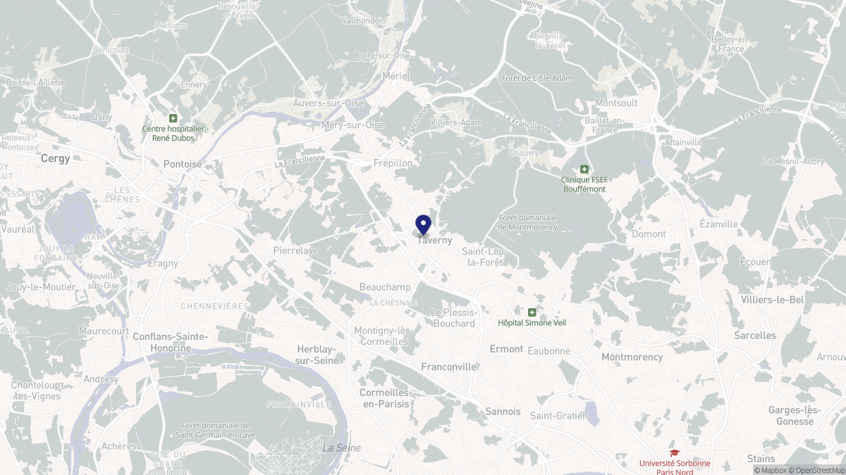 Aperçu cartographique de Taverny, centré sur la commune