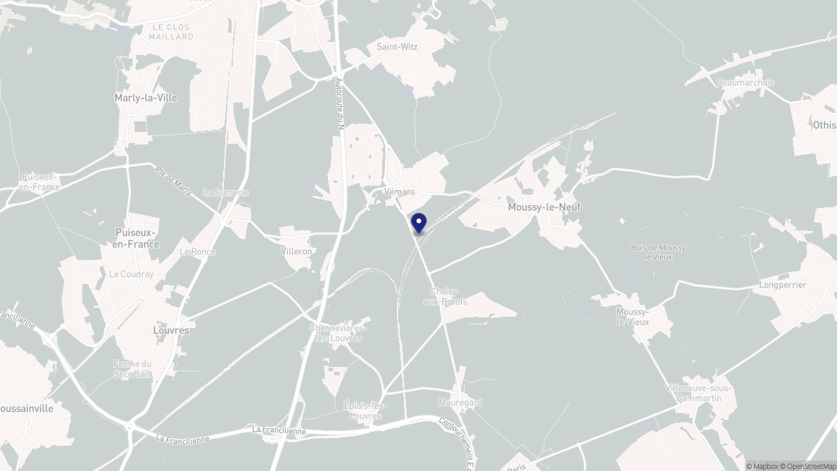 Aperçu cartographique de Vémars, centré sur la commune