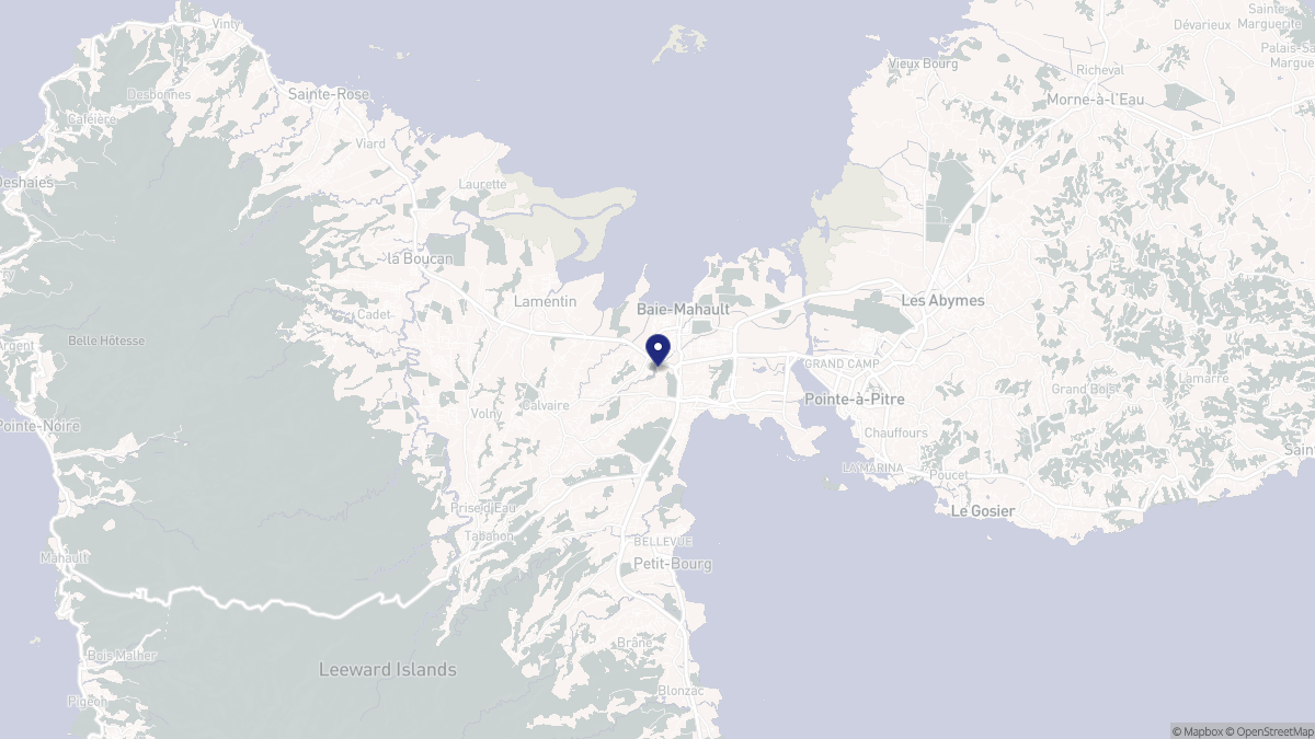 Aperçu cartographique de Baie-Mahault, centré sur la commune