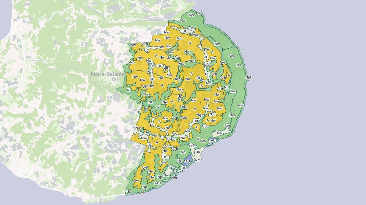 Aperçu cartographique de Capesterre-de-Marie-Galante, centré sur la commune