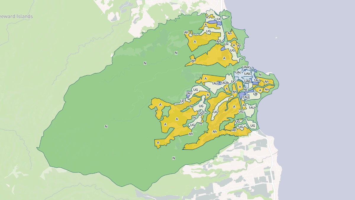 Aperçu cartographique de Goyave, centré sur la commune
