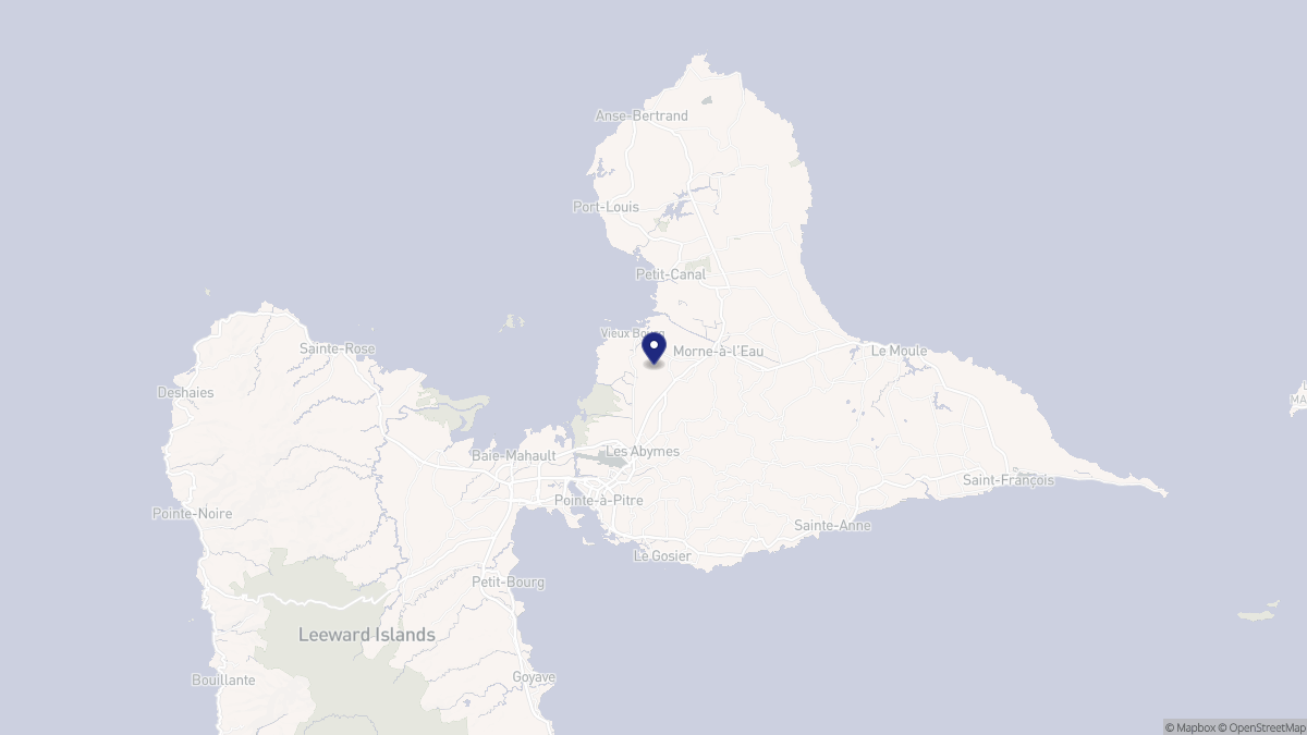 Aperçu cartographique de Morne-à-l'Eau, centré sur la commune