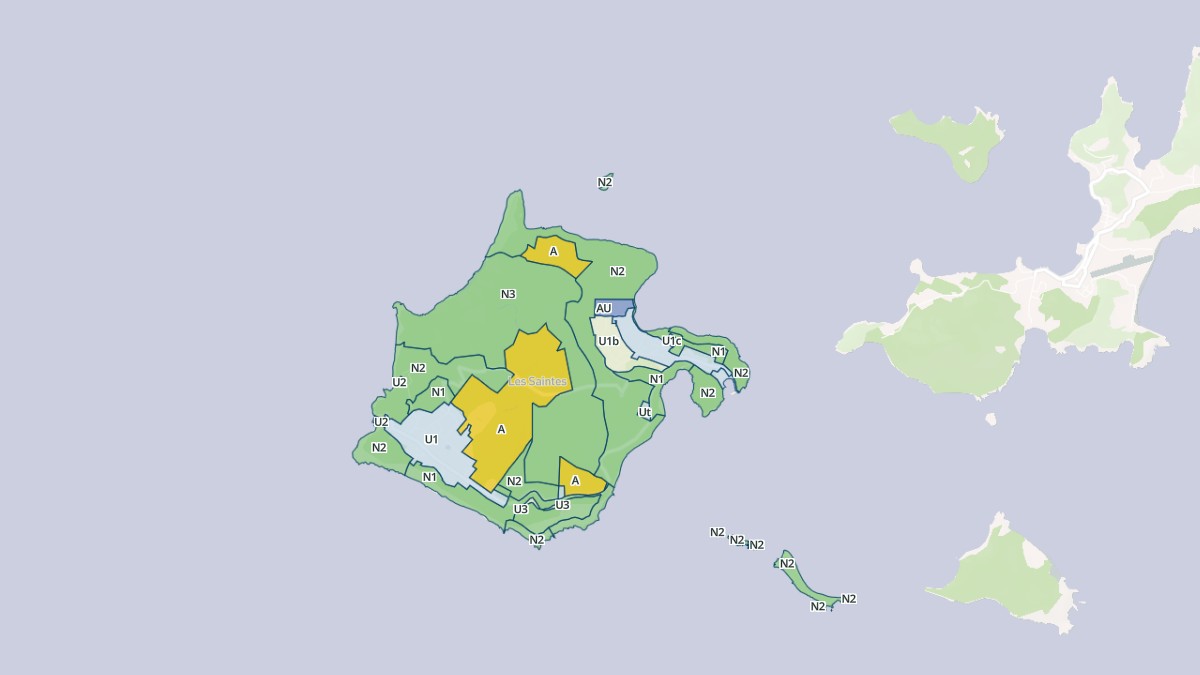 Aperçu cartographique de Terre-de-Bas, centré sur la commune