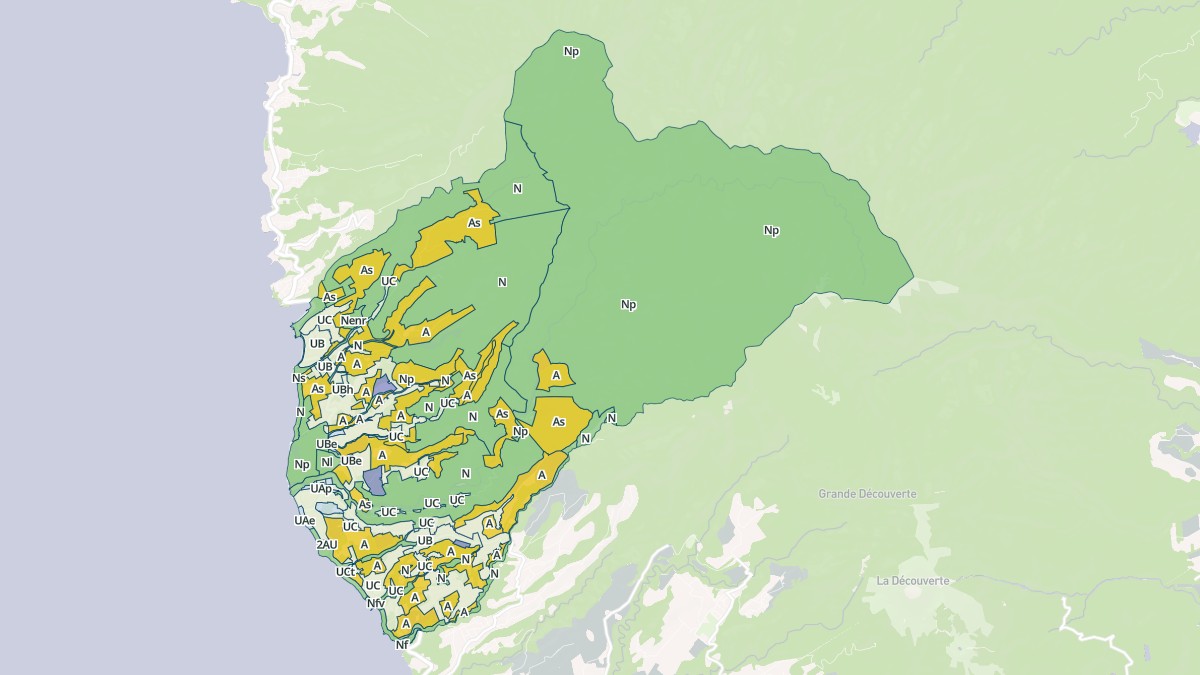 Aperçu cartographique de Vieux-Habitants, centré sur la commune