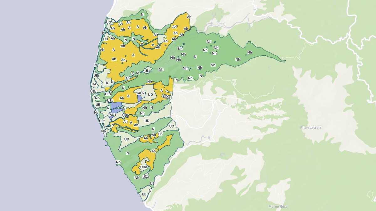 Aperçu cartographique de Le Carbet, centré sur la commune