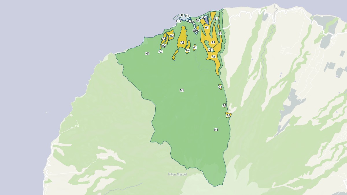Aperçu cartographique de Grand'Rivière, centré sur la commune