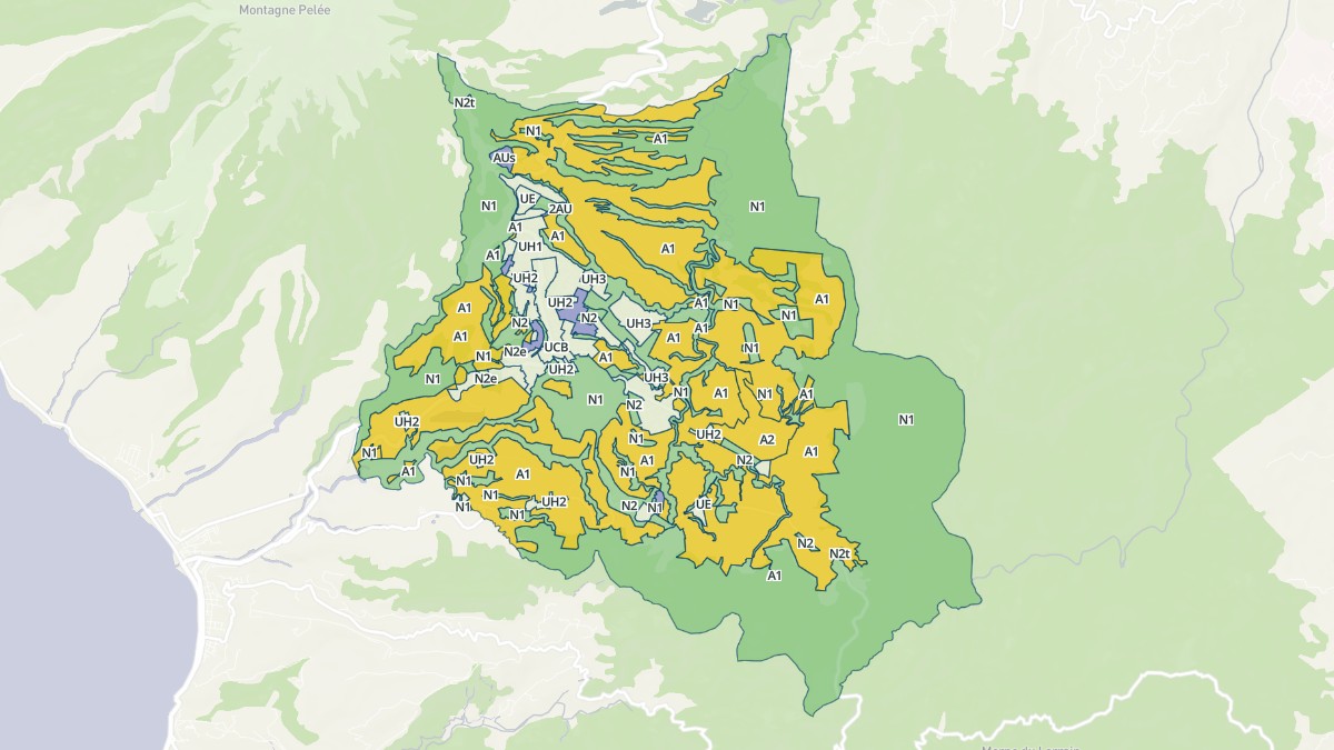 Aperçu cartographique de Le Morne-Rouge, centré sur la commune