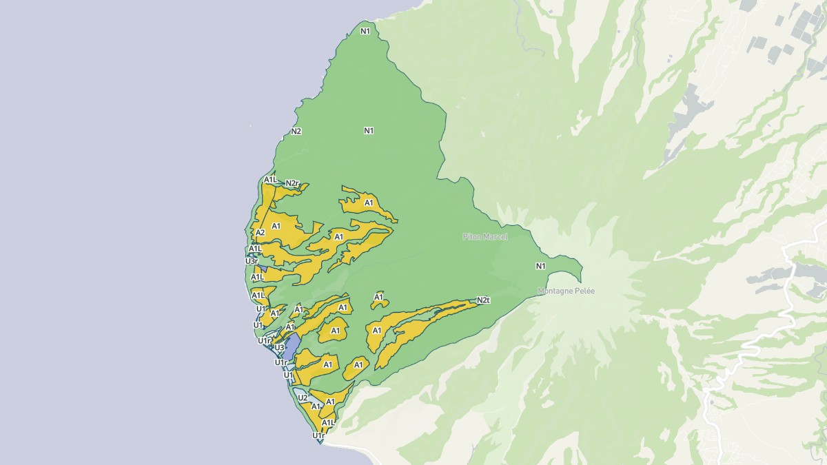 Aperçu cartographique de Le Prêcheur, centré sur la commune