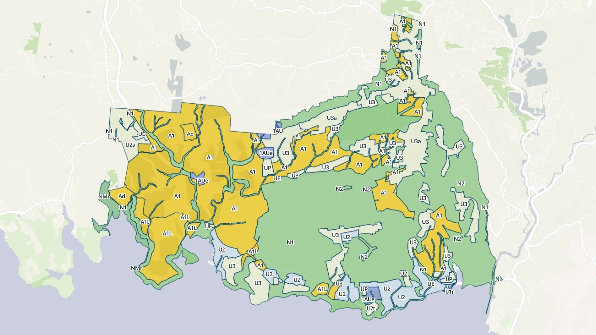 Aperçu cartographique de Sainte-Luce, centré sur la commune