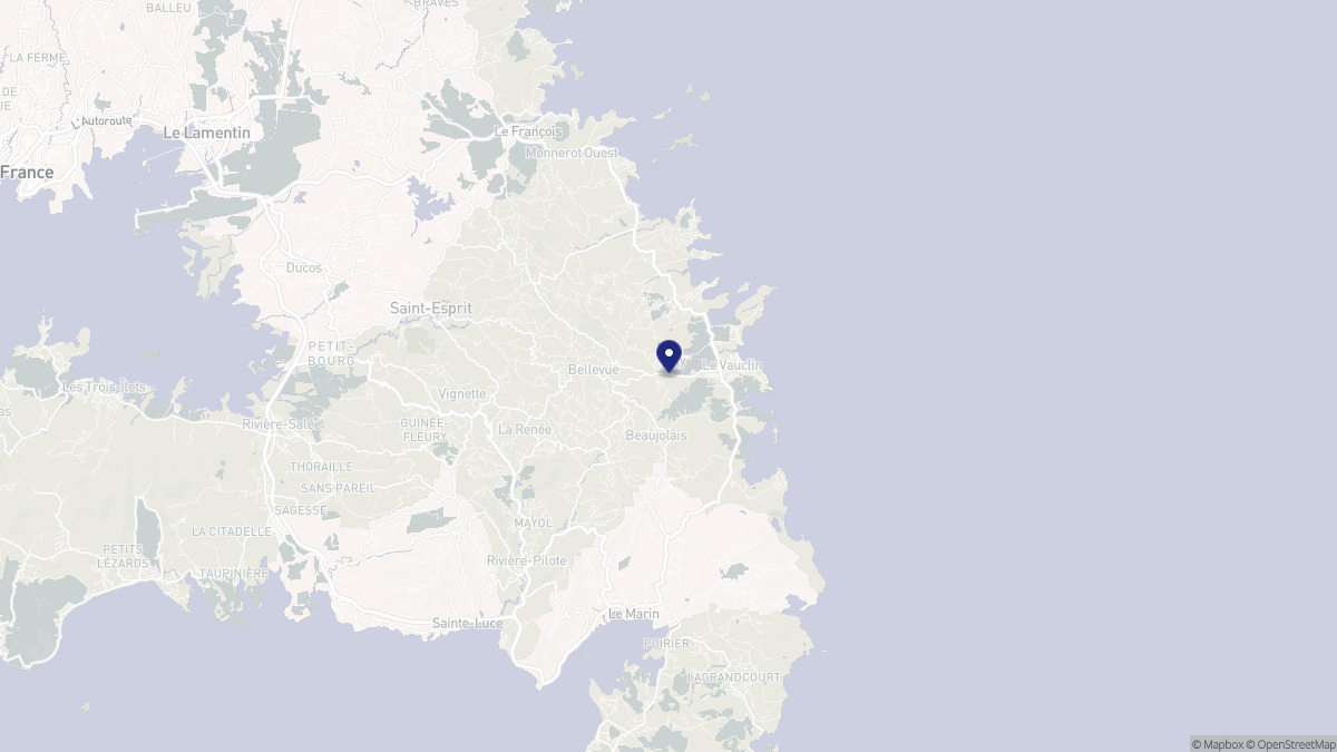 Aperçu cartographique de Le Vauclin, centré sur la commune