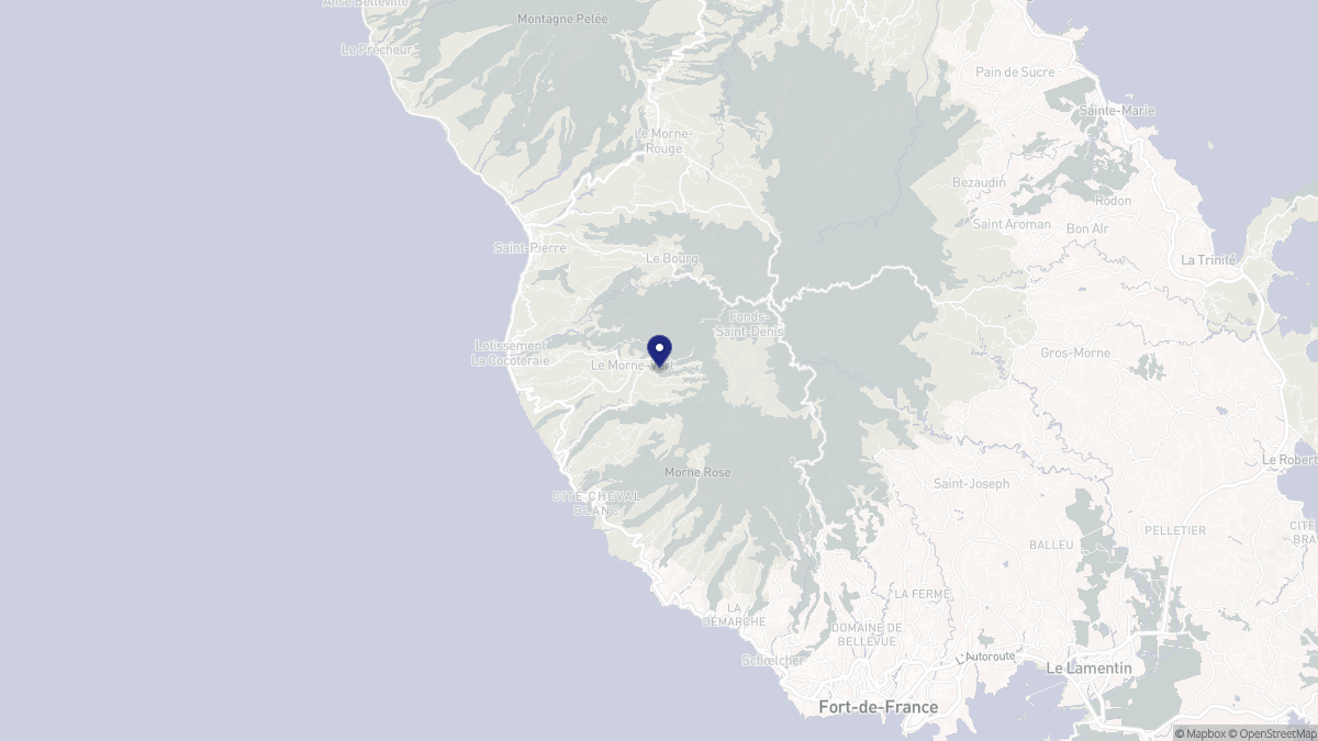 Aperçu cartographique de Le Morne-Vert, centré sur la commune