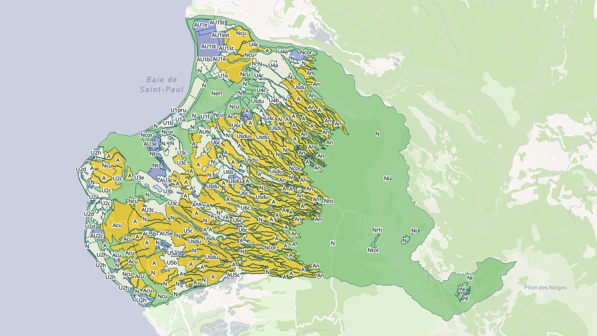 Aperçu cartographique de Saint-Paul, centré sur la commune
