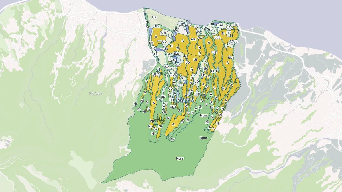 Aperçu cartographique de Sainte-Marie, centré sur la commune