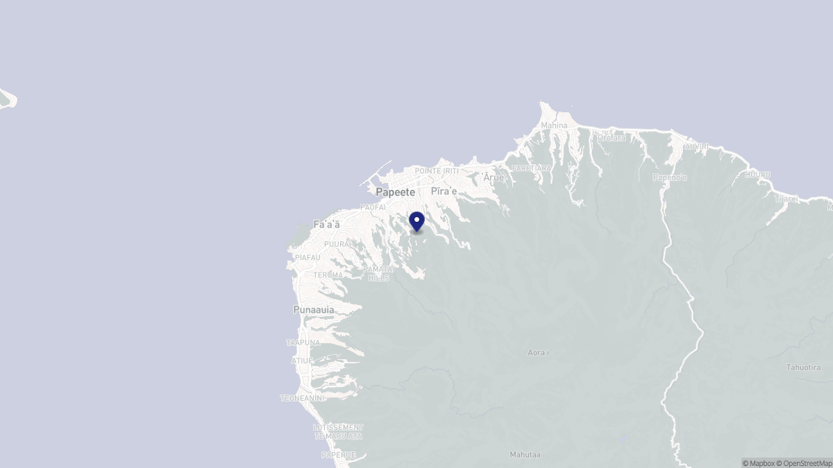 Aperçu cartographique de Papeete, centré sur la commune