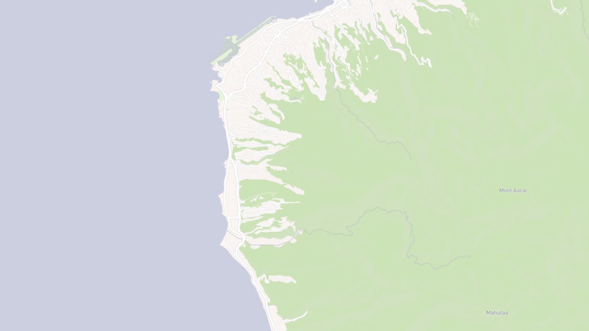 Aperçu cartographique de Punaauia, centré sur la commune